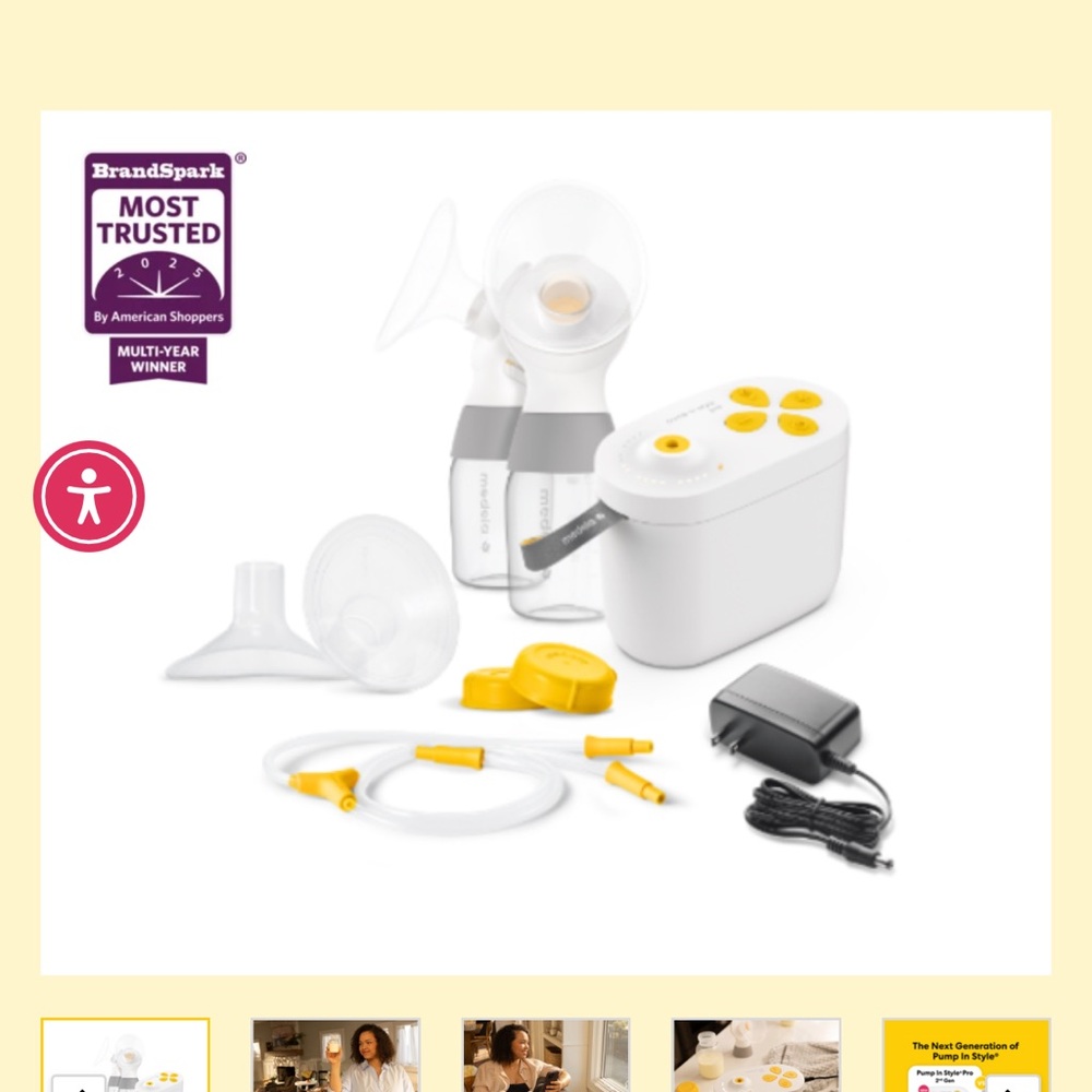 Medela Breast Pump Set - White and Yellow